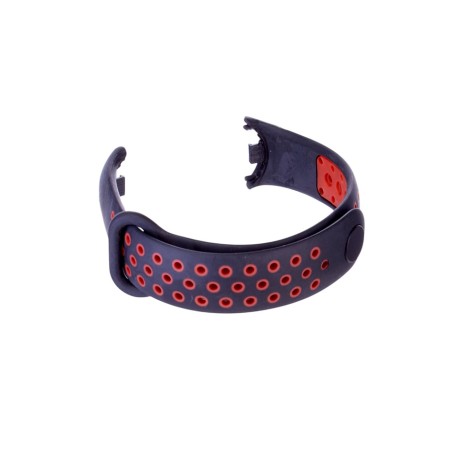 Luazon strap for fitness bracelet Mi Band 8, with perforation, black and red-2