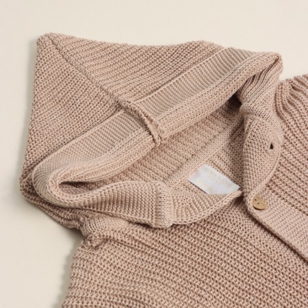 Knitted cardigan with a hood SL Home, p.74-80 cm, sand-1