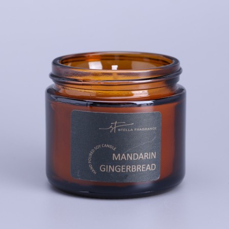 Aromatic candle in the bank "Mandarin Gingerbread", soy wax, 50 g, tangerine, gingerbread-2