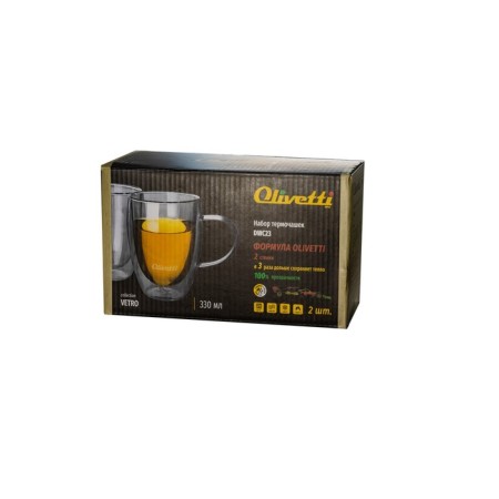 Set of mugs with double walls Olivetti DWC23, 2 pcs, 330 ml-2