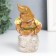Polystone souvenir "Dwarf in an orange cap on a stone" 11x6.2x5.7 cm