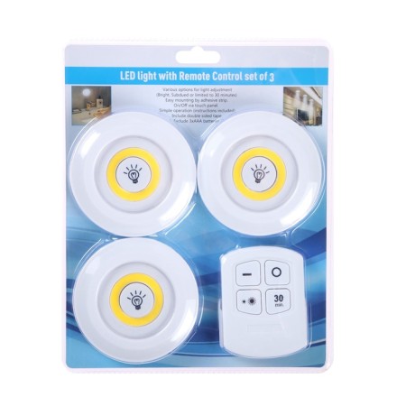LED lamp, pressure 4000k, from batteries, a set of 3 pcs, a remote control-8