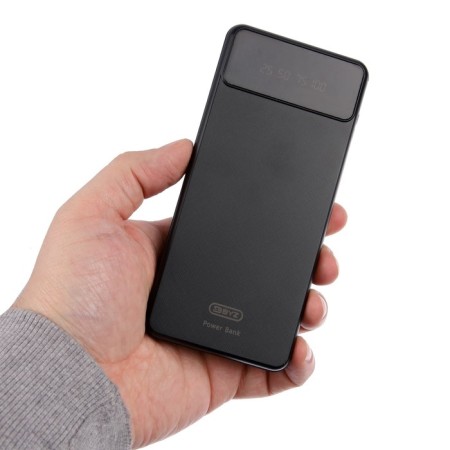 External BYZ W79, 10,000 mAh, Type-C, USB, 2 A, display, cable 4, display, black-8