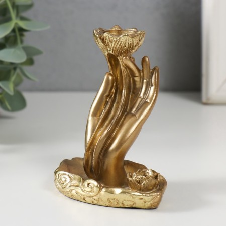 Bowing stand Polystone "Flower in hand" 7x5.5x9 cm-5