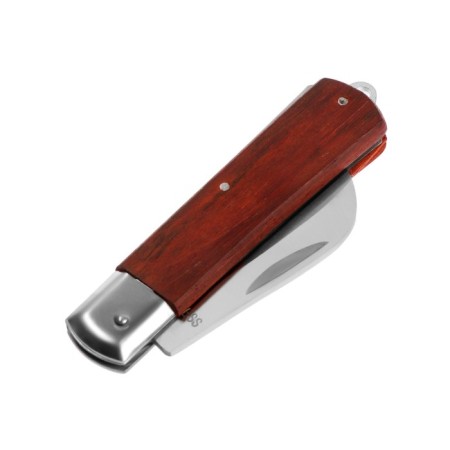 A universal folding tundra knife, a wooden handle, a curved blade, stainless steel-5