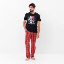 Пижама новогодняя мужская KAFTAN "Череп", цвет чёрный, размер 56