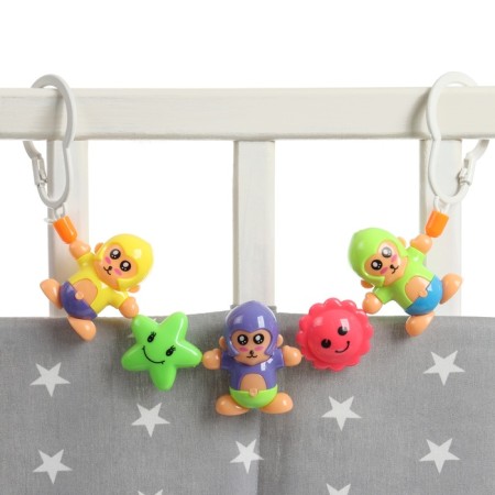 Stretching to a stroller/crib "monkeys", 3 toys, color mix, crush me-1