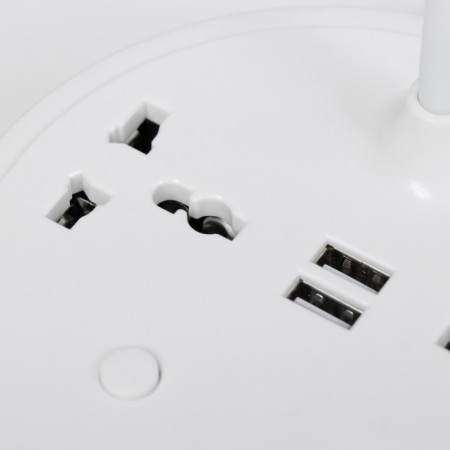 Table lamp "Universal" LED 5W 3000k 2 sockets 2xusb2.0 White 13x13x37cm Risalux-7