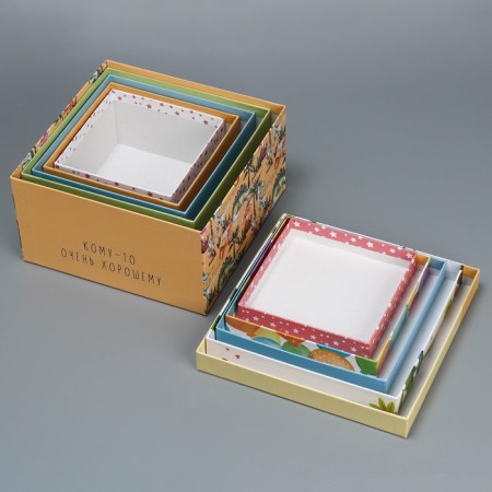 Set of boxes 5 in 1, gift packaging, “children”, 14 x 14 x 8-22 x 22 x 12 cm-3