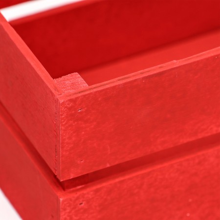 Kashpo wooden, two -strip, red, 24.5 x 11.5 x 9 cm-2