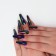 Poaring Failure Nails, 12 pcs, with adhesive plates, ballerina shape, black