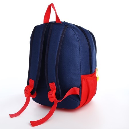 A backpack with a zipper, the color is blue/red-1