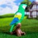 Garden figure "Crying Paner" 12x18x34cm, green