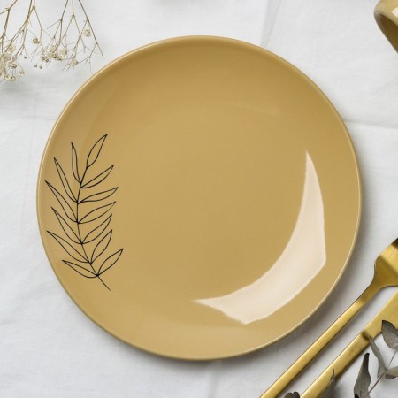 Ceramic “Style” plate, 21 cm, beige color-1