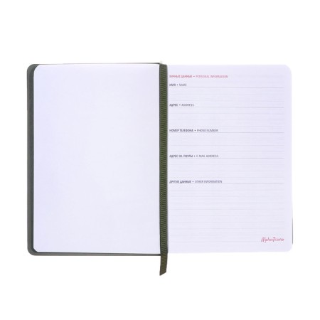 Dated diary of 2025, A6+, 176 sheets "Lyon", solid cover, pancake embossing, with liesa, block 80 g/m2, green-4