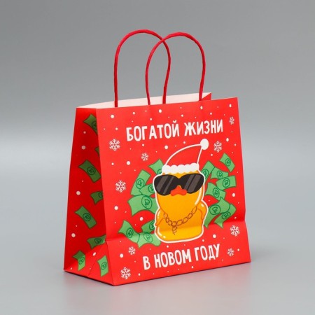 Package Gift Crafts "Something on the Rich", 22 x 22 x 11 cm, New Year-2