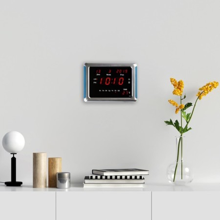 Electronic wall clock, desktop, with an alarm clock, 17 x 2.5 x 23 cm-1