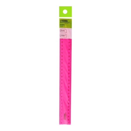 Line 30 cm Istanm, plastic, 2 scales, opaque, neon colors, euro suspension, mix-4