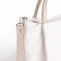 The bag is female, medium size, long belt, white color