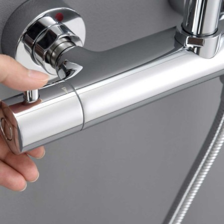 The shower system Vincea Esse VSFS-1E1TCH, thermostat, tropical shower, shower, chromium-3