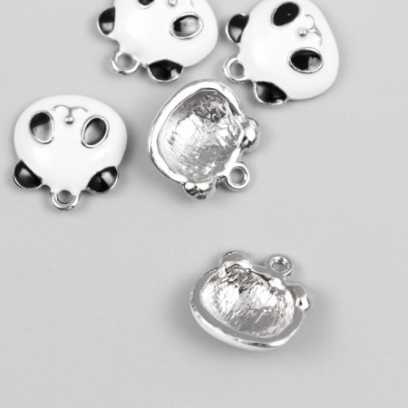 Decor for creativity metal, enamel "Pandochka" silver 0.5x1.7x1.7 cm-1