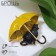 Brooch "Cat" under an umbrella, the color is black and yellow in gold
