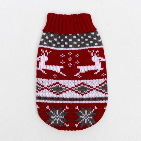 Sweater "Running deer", XS (DS 17, Osh 17, OG 23-37 cm), burgundy-10