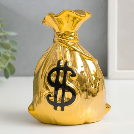 Piggy bank Ceramics "Back with dollar" MIX 12x10x6.5 cm-1