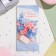 Money envelope "Happy Birthday!" Glitter, Congrev, blue background, pink flowers, 17x8 cm