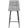 Baric stool for metal/velor, black/light gray 43x42x93 cm