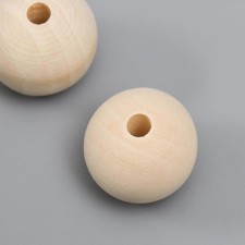Wooden beads d = 30 mm (set 2 pcs) without coating