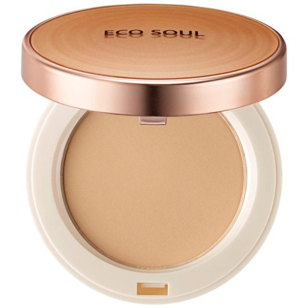 Compact powder 23 tone Eco Soul Perfect Cover Pact 23 Natural Beige, 11 g.