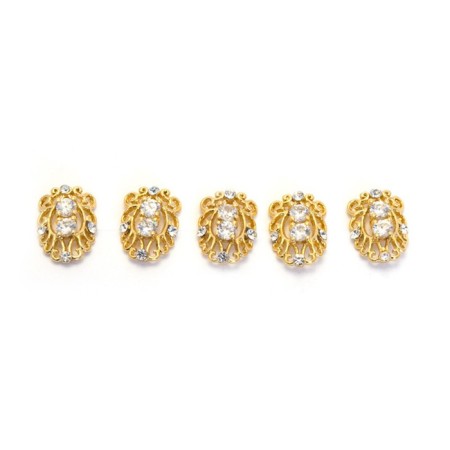 Metal fittings Pole "openwork brooch", with rhinestones