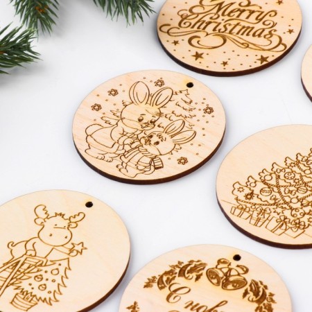 Set for creativity New Year's "Circles with engraving", 12 pcs-2