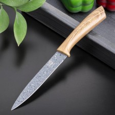 A knife with an anti-wound coating of the granite shares, a blade 13 cm, the color is gray-brown