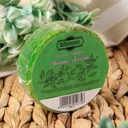 Massage soap with Luffa "Tea tree" 100 g "Dobroparov"-1