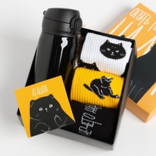 Gift set of thermos and socks 3 pairs of KAFTAN 