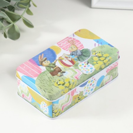 Casket Metal "Easter rabbit" mix 12x7x4 cm-2