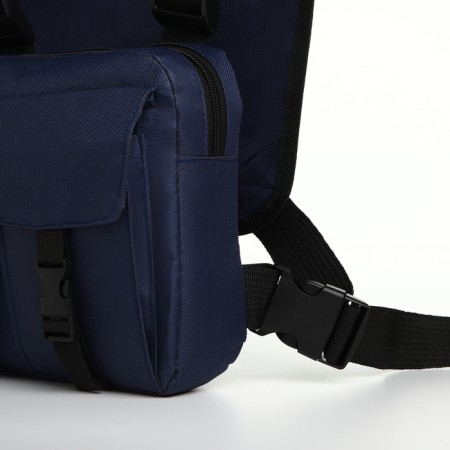 Babberry bag with zipper, 2 external pockets, blue color-7
