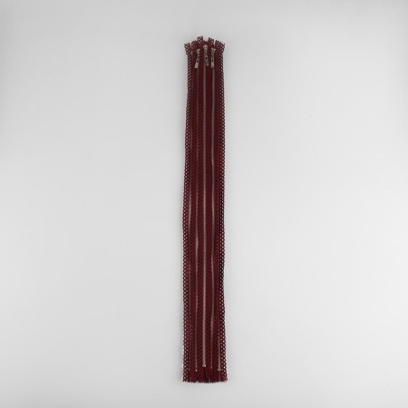 Metal zipper, No. 3, non -proceeding, automatic lock, 60 cm, burgundy/nickel color-3