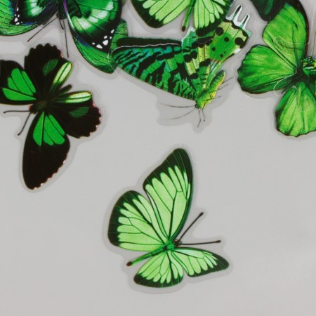 PVC stickers "Green butterflies" set 40 pcs 8x7 cm-2