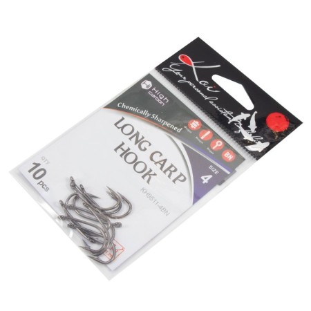 The hook KOI LONG Carp Hook, size 4 Ints, BN color, 10 pcs.-4