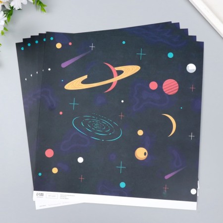 Scrapbooking paper "Universe" density 180 g 30.5x32 cm-1
