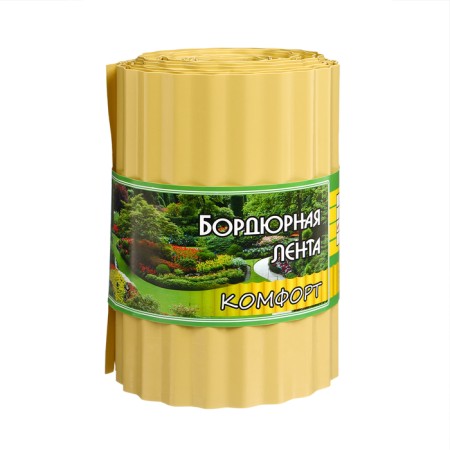 Border tape, 0.2 × 9 m, thickness 0.6 mm, plastic, corrugation, yellow, Greengo-8