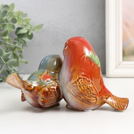 Souvenir Ceramics "Sparrow with flowers" MIX 10x16.5x10 cm-3
