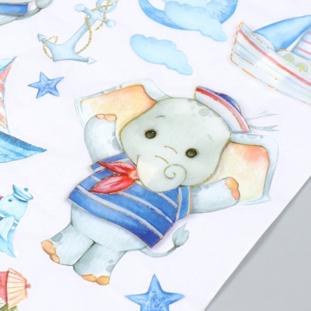 Plastic sticker multi -layer "Elephant Switch" 50x35 cm-1