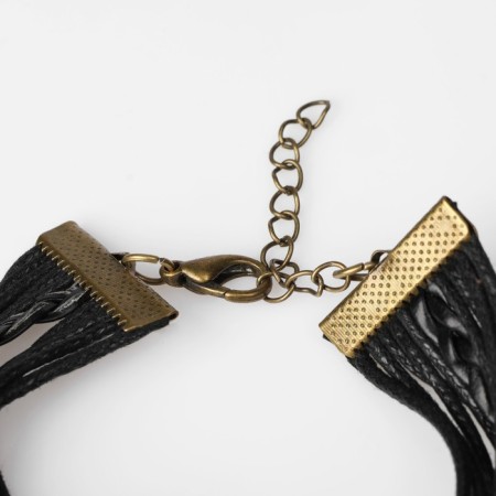 Unisex Bracelet "Magic of Signs" Assorted, black color with black gold, 18 cm-1
