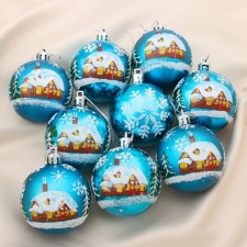Set of balls plastic D-6 cm, 9 pcs 