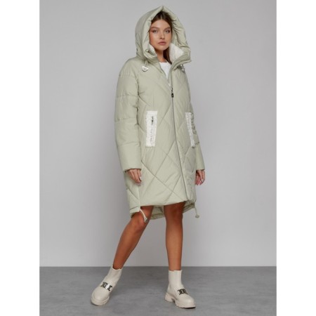 Coat insulated winter female, size 42, color light green-5