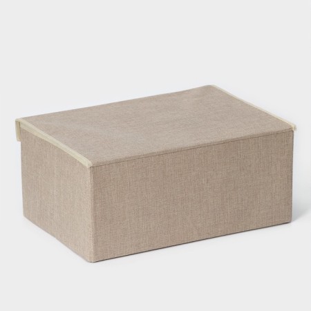 Stellid box for storage with lid LadoM "Francesca", 43 × 30.5 × 18.5 cm, beige color-2
